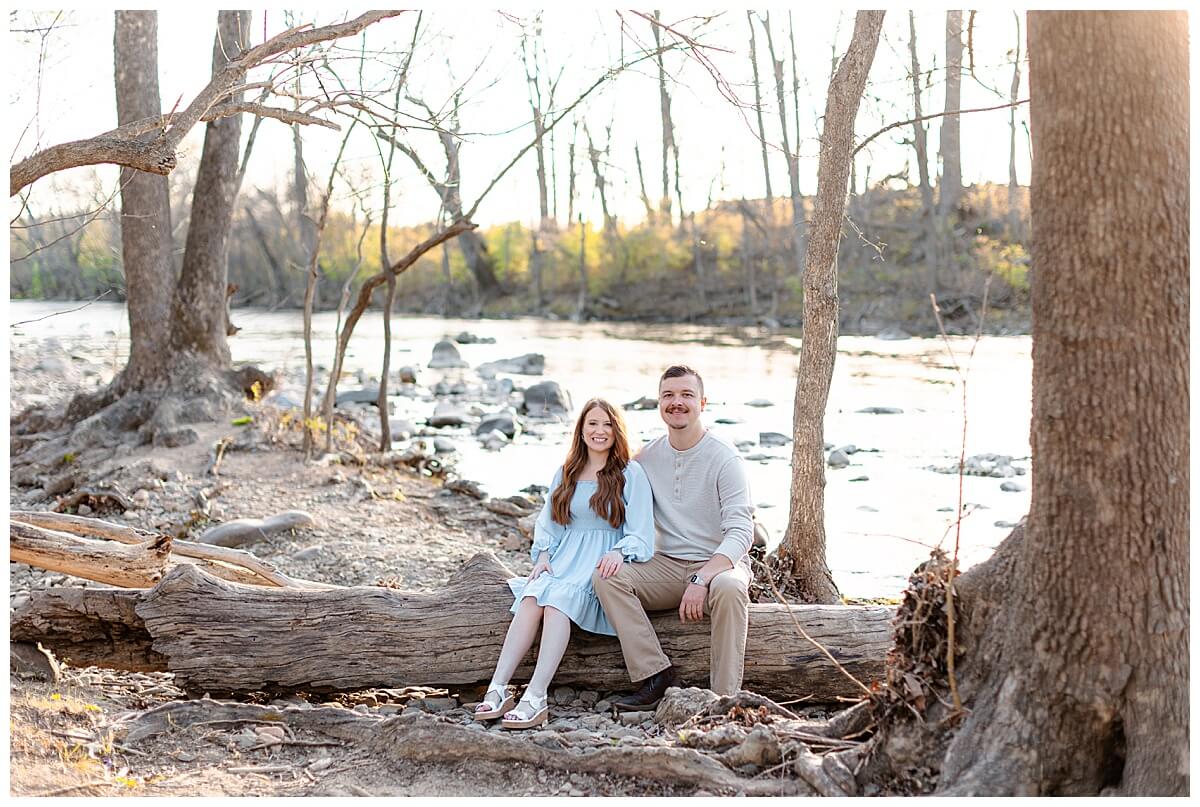 Couple Exploring Greenhill Park in The Springtime For Engagement Photos