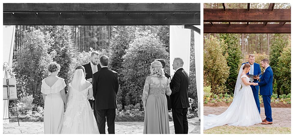 Family Praying Over Bride and Groom during Ceremony at The Pavilion At Carriage Farm