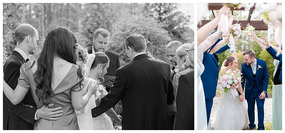 Bridal Party Praying Over Bride and Groom