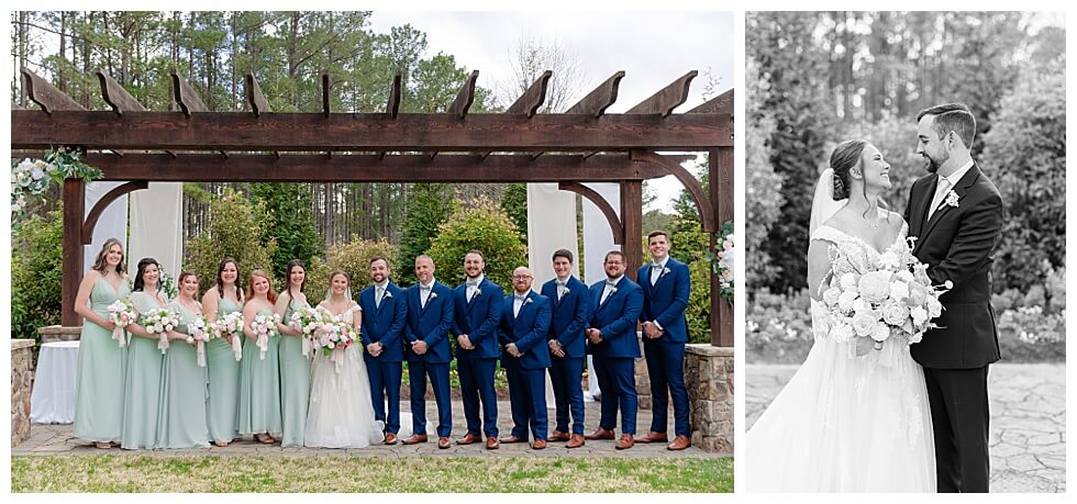 Full Bridal Party Taking Photos at The Pavilion At Carriage Farm