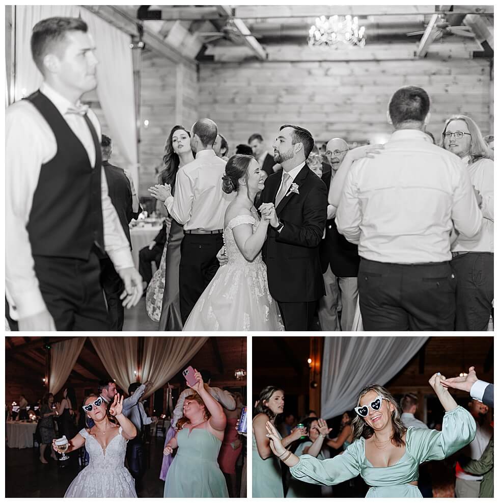 Bride having a good time on the dance floor at The Pavilion At Carriage Farm