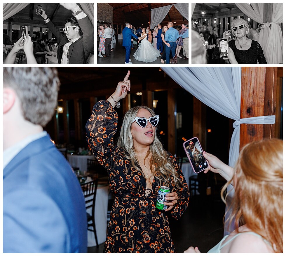 Bride and grooms dancing on the dance floor 