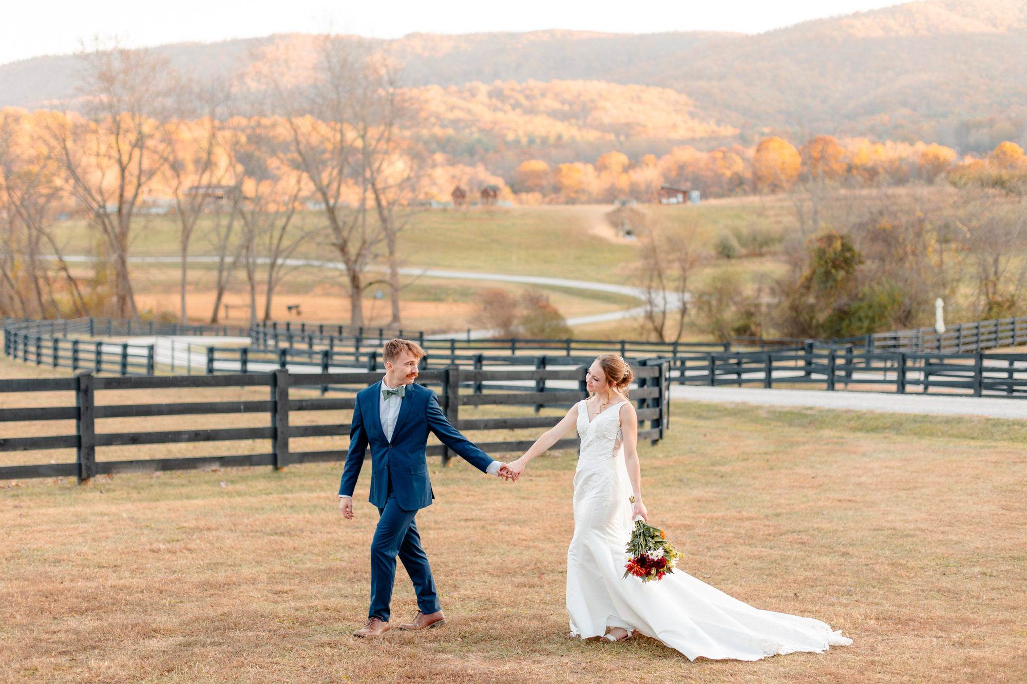 Bride-And-Groom-Walking-At-Roanoke-Wedding-Venue